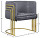 Rays Velvet Upholstered Accent Chair, Gray