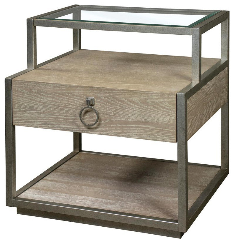 Riverside Furniture Sophie Refined Glam Wood Side Table in Natural