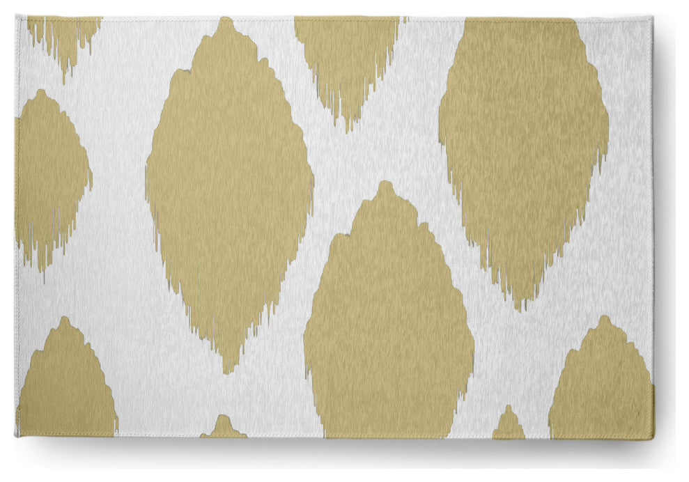 Web of Ikat Soft Chenille Area Rug, Yellow, 4'x6'