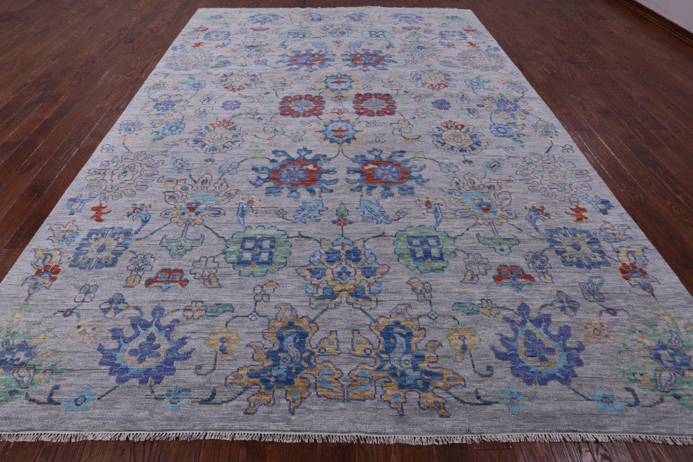 9' 10" X 13' 9" Turkish Oushak Hand Knotted Wool Rug - Q13475