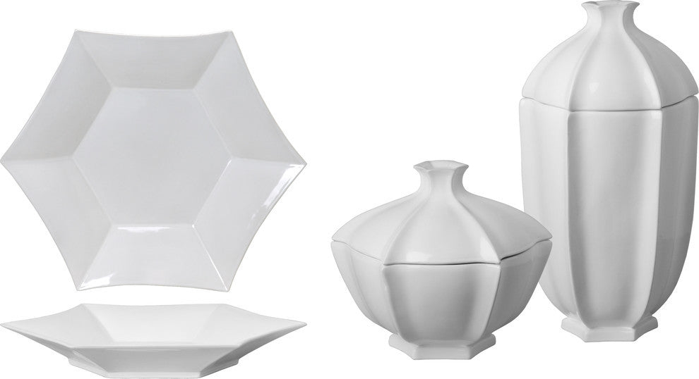 Pomegranate Covered Jar, White