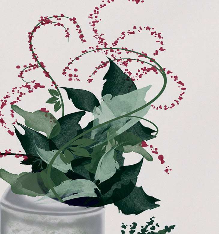 Gardener's Holiday Delight, Geometric Print Placemat, Green (Set of 4), 18 x 14"