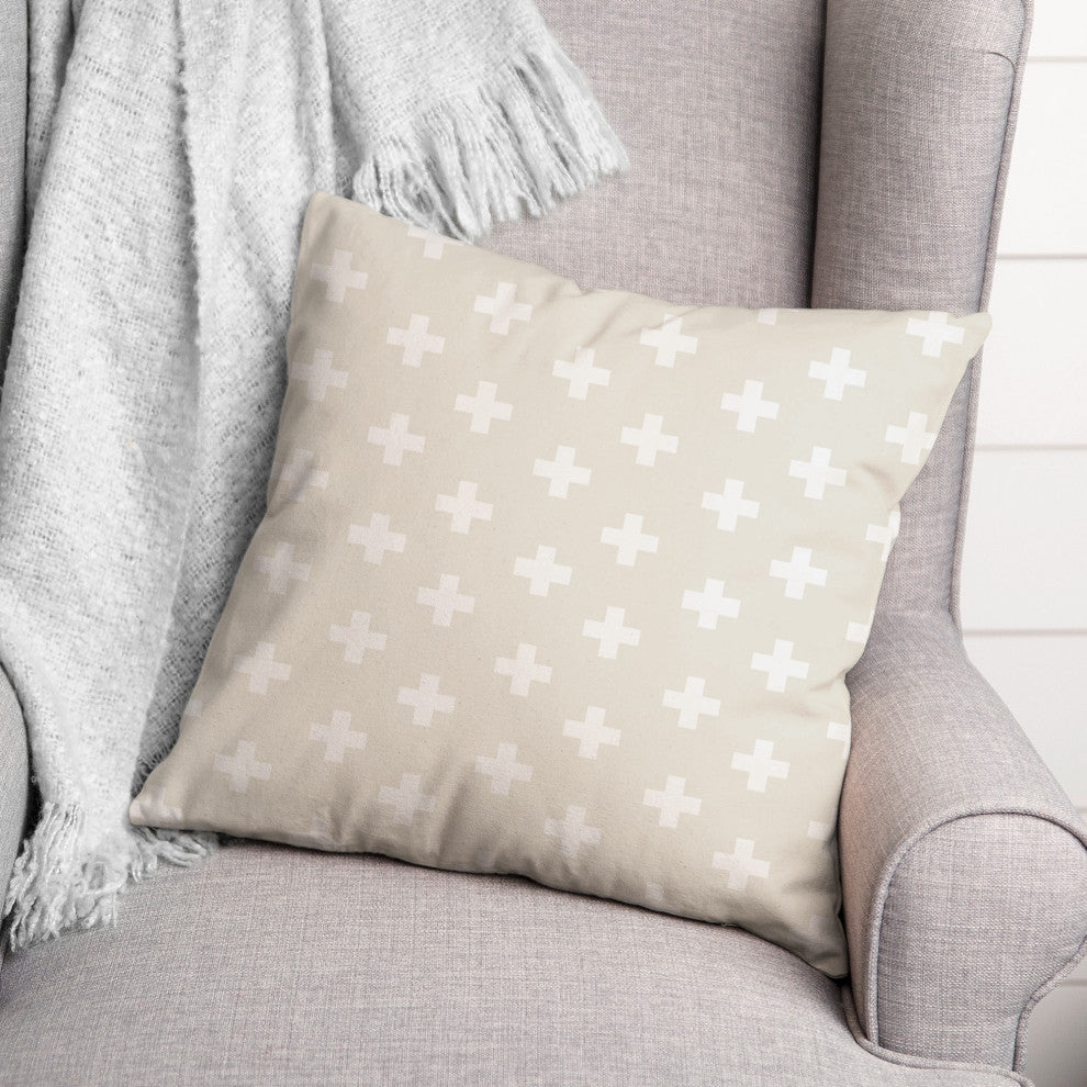 Swiss Cross Pattern 18x18 Spun Poly Pillow