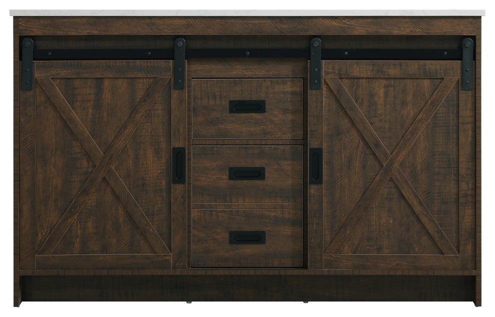 Home Living 54" Double Bathroom Vanity, Expresso