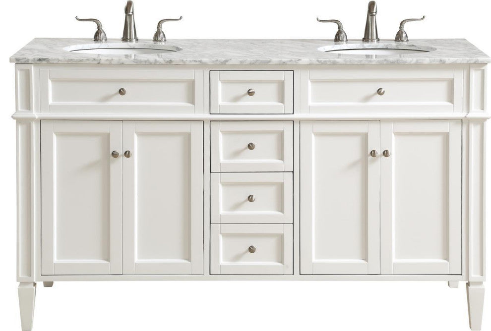 Solid Wood Elegant Double Vanity Cabinet