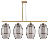 Ballston-Vaz 4-Light 49" Stem Island Light, Brushed Brass, Light Smoke