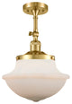 Oxford Semi-Flush Mount, Satin Gold, Matte White