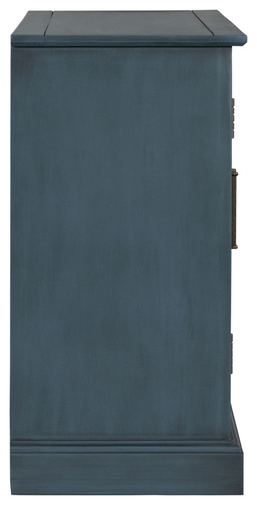 Wood Double Decorative Mirror Door Accent Cabinet, Blue, 30" X 14"