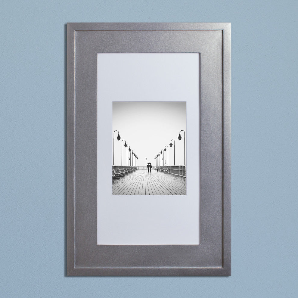 Concealed Picture Frame Medicine Cabinet, Silver, 14"x24"