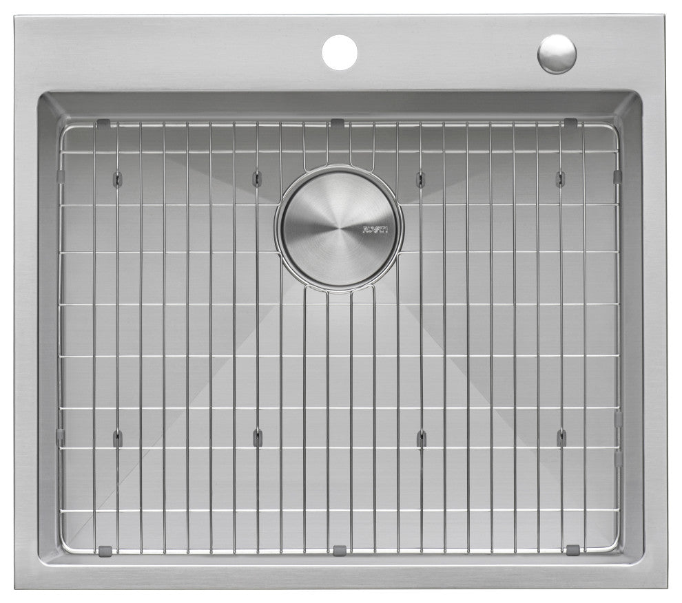 Ruvati RVH8071 21" Drop-in Topmount Rounded Stainless  Kitchen Sink Single Bowl
