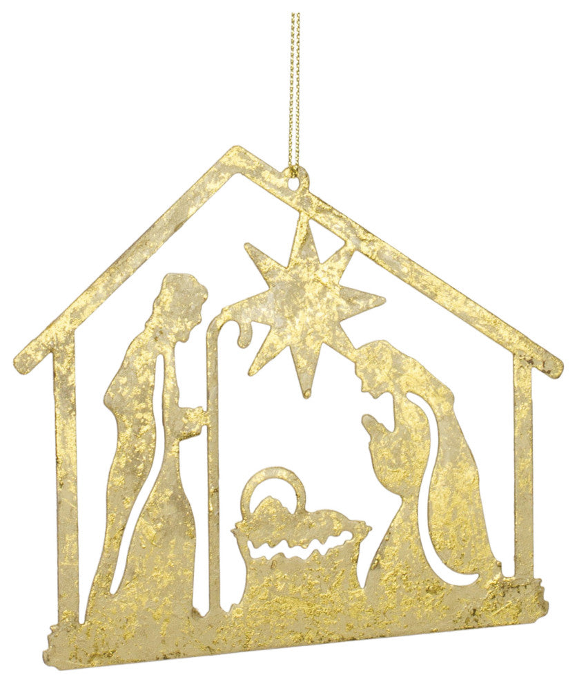 Metal Holy Family Cut Out Ornament, Set of 12