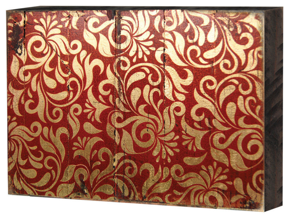Decorative Pattern Wooden Block, 12"x9"