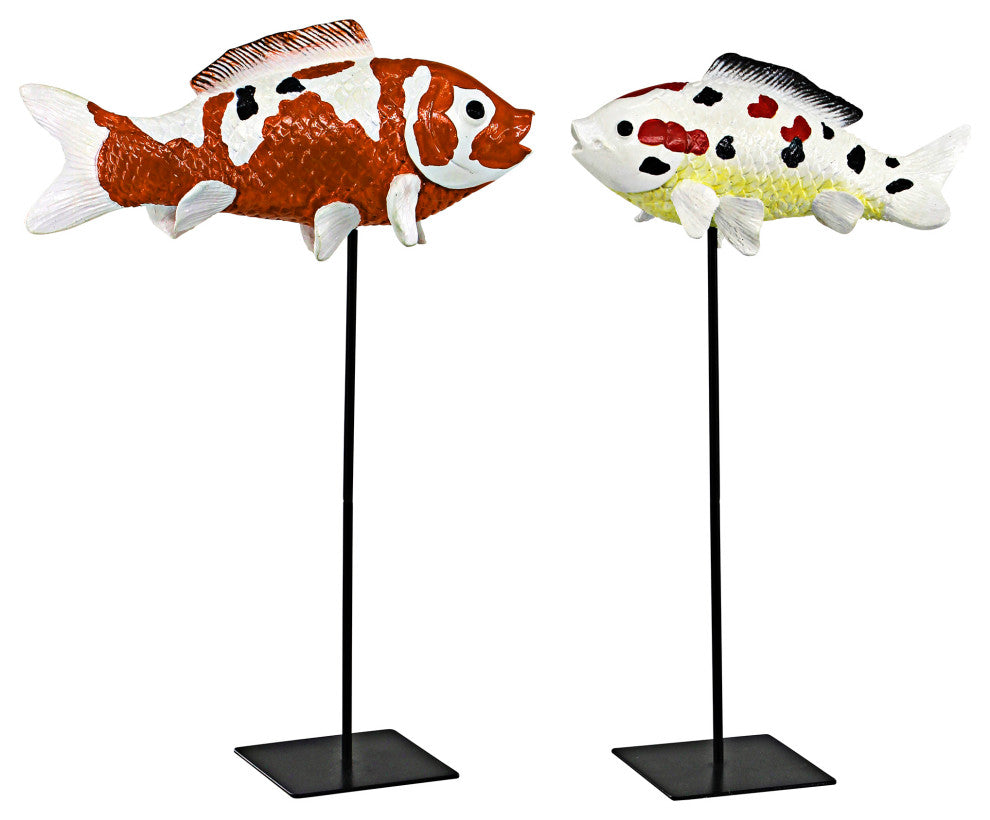 Japanese Koi Sculpture Set