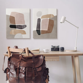 Abstract Nature Rock Balancing Transparent Collage , 2pc, each 24 x 30