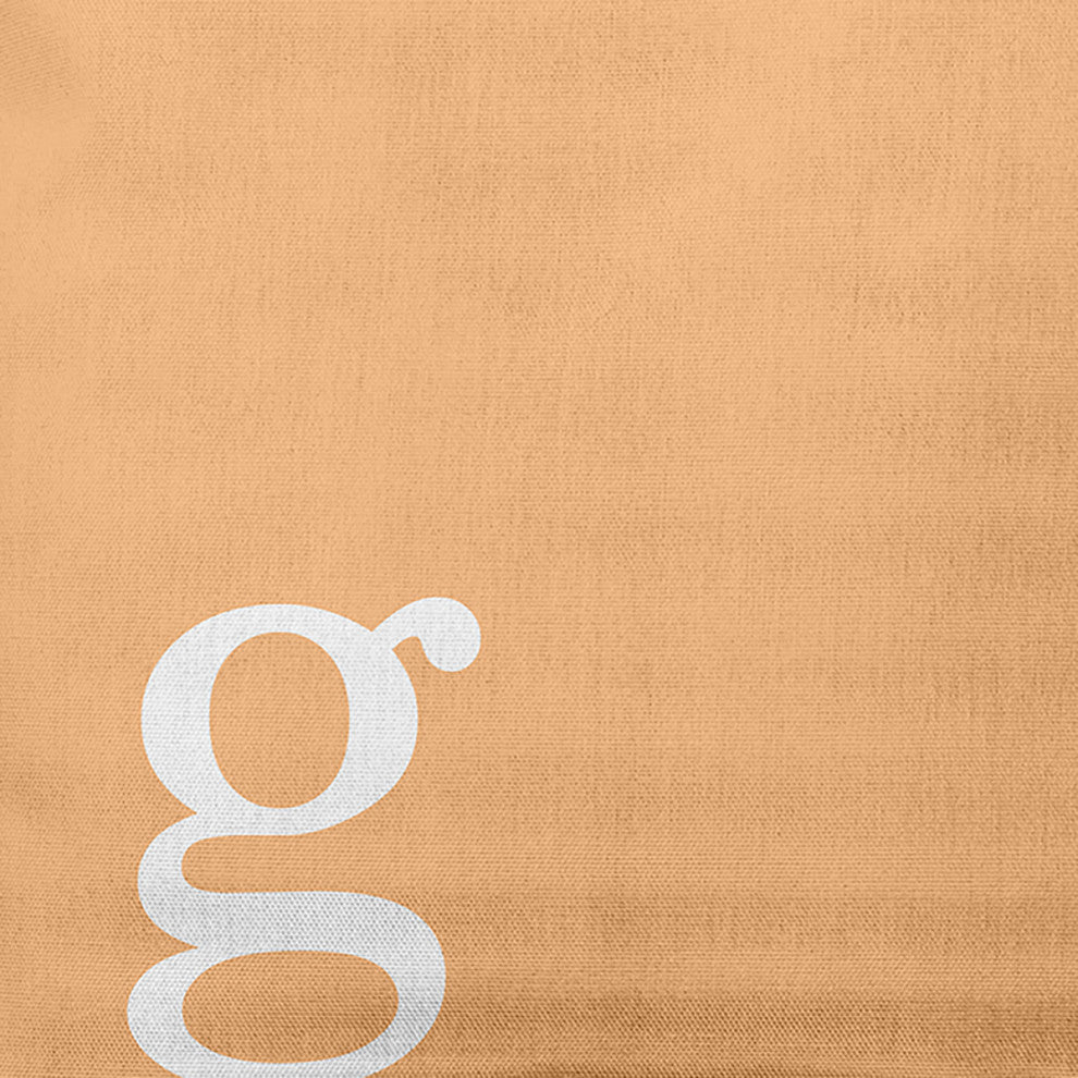 20" x 20" Modern Monogram Indoor/Outdoor Polyester Throw Pillow, Pale Gold