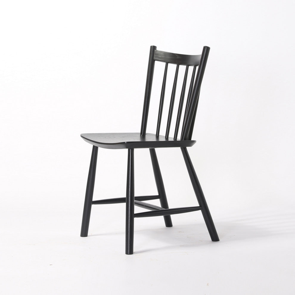 Elite Living Vincent, Set of 2, Solid Wood Dining Chairs, Black