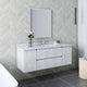 Formosa Modern 54" Rustic White Wall Hung Single Sink Vanity Set, Faucet Fft1030