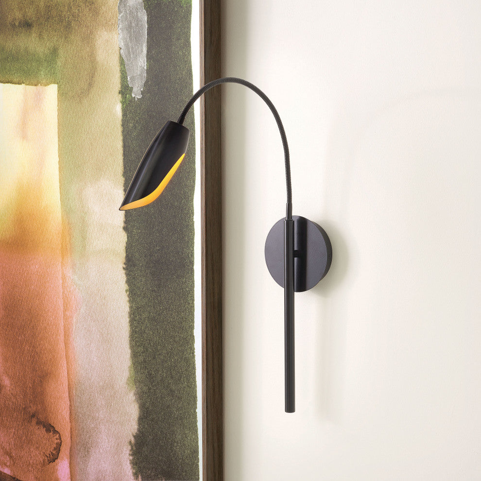 Fredrick Ramond Bowery Large Swing Arm Single Light Sconce, Black*
