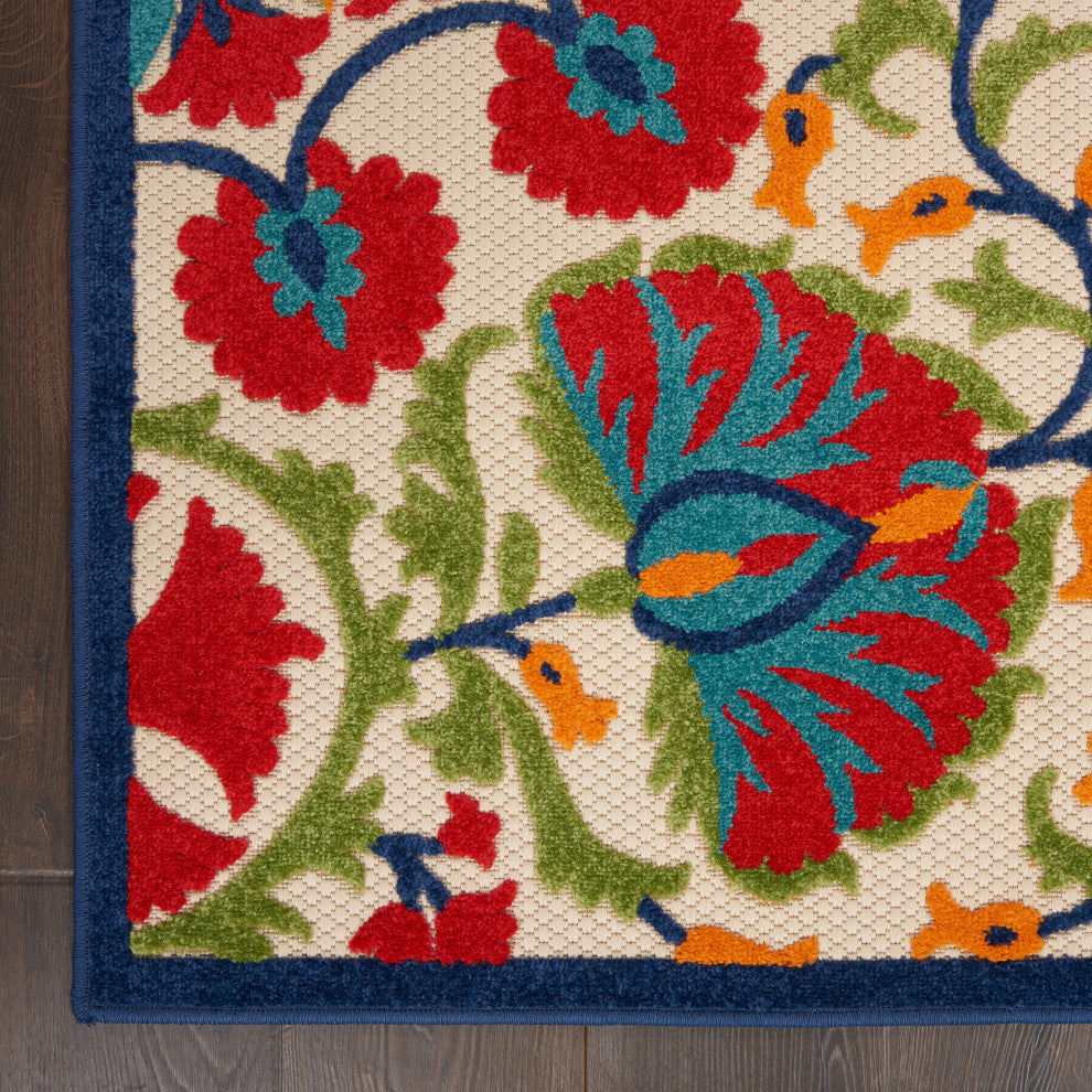 Nourison Aloha 9' x 12' Red/Multi Transitional Area Rug