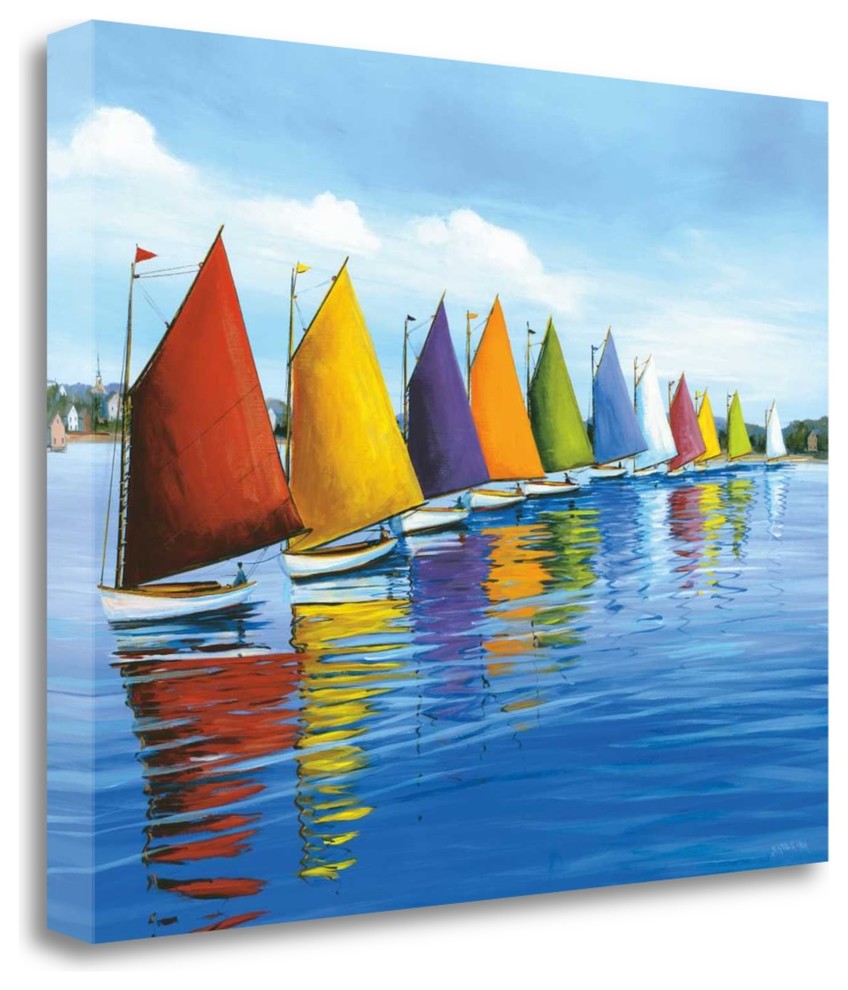 "Rainbow Cats" By Sally Caldwell Fisher, Giclee Print on Gallery Wrap Canvas