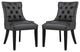 Regent Dining Side Chair Vinyl Set of 2, Black