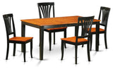 5-Piece Kitchen Table Set, Dining Table, 4 Chairs, Black Without Cushion