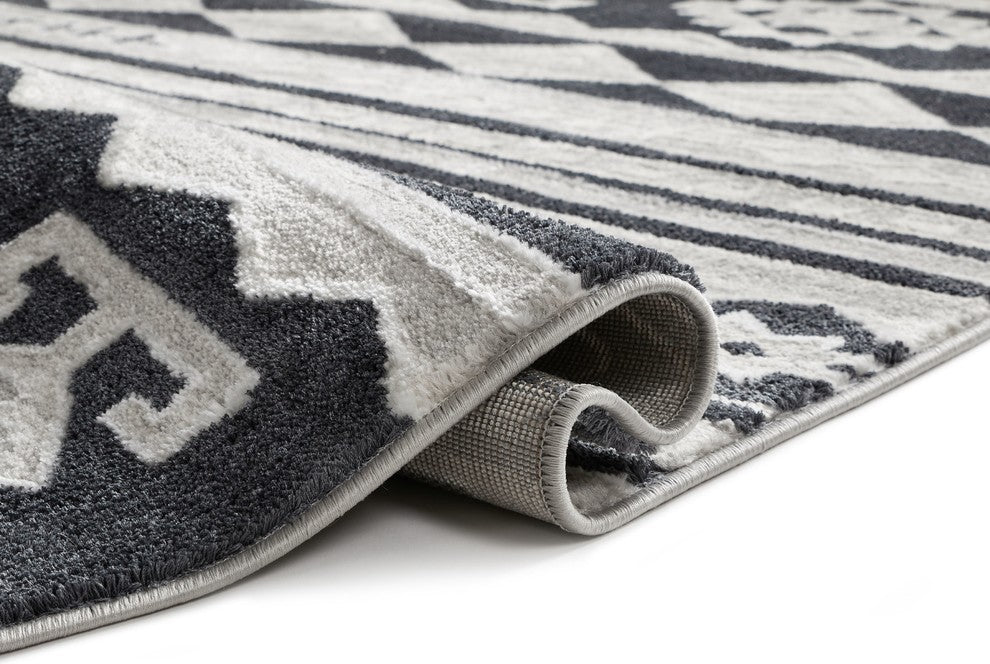 Well Woven Pearl Kanab Dark Gray Modern Moroccan Tribal Soft Area Rug
