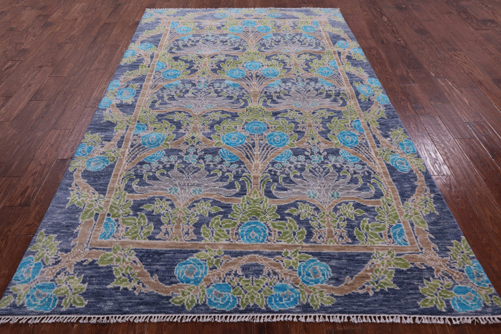 William Morris Handmade Wool Rug 6' 0" X 9' 2" - Q14945