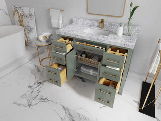 Cambridge 48" Single Sink Bath Vanity in Evergreen 2" Carrara Quartz