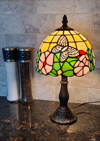 Tiffany Style Butterflies Mini Table Lamp 15" Tall