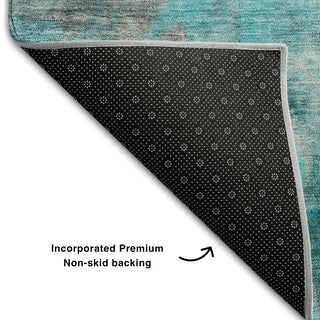 Premium Machine Washable Mayfield AMF562 Teal 1'8" x 2'6" Rug