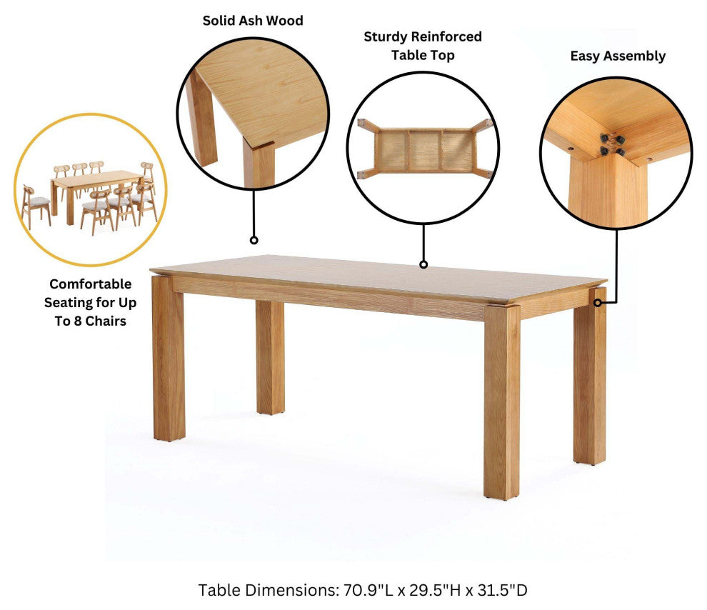Manhattan Comfort 7-Piece Carrington and Rockaway Dining