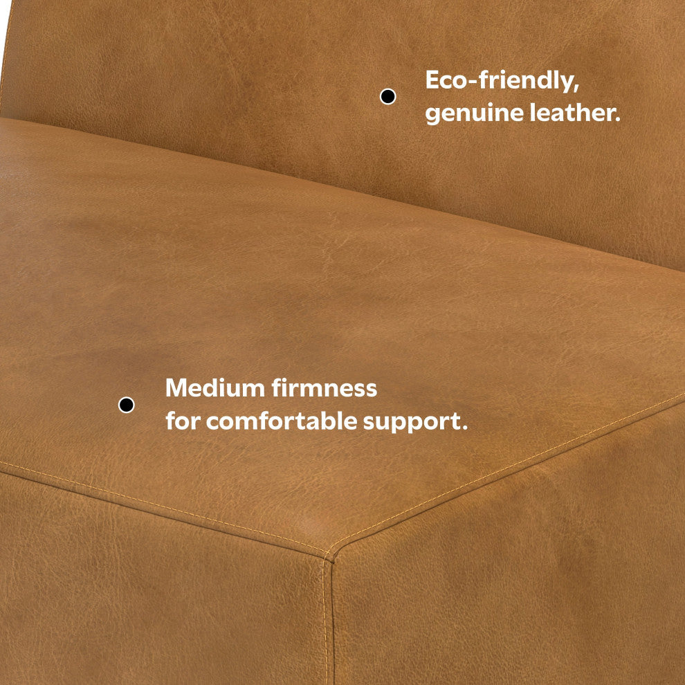 Rex Center Armless Sofa Module in Genuine Leather