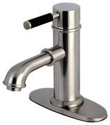 Single-Handle Bathroom Faucet, Brass Pop-Up, Brushed Nickel