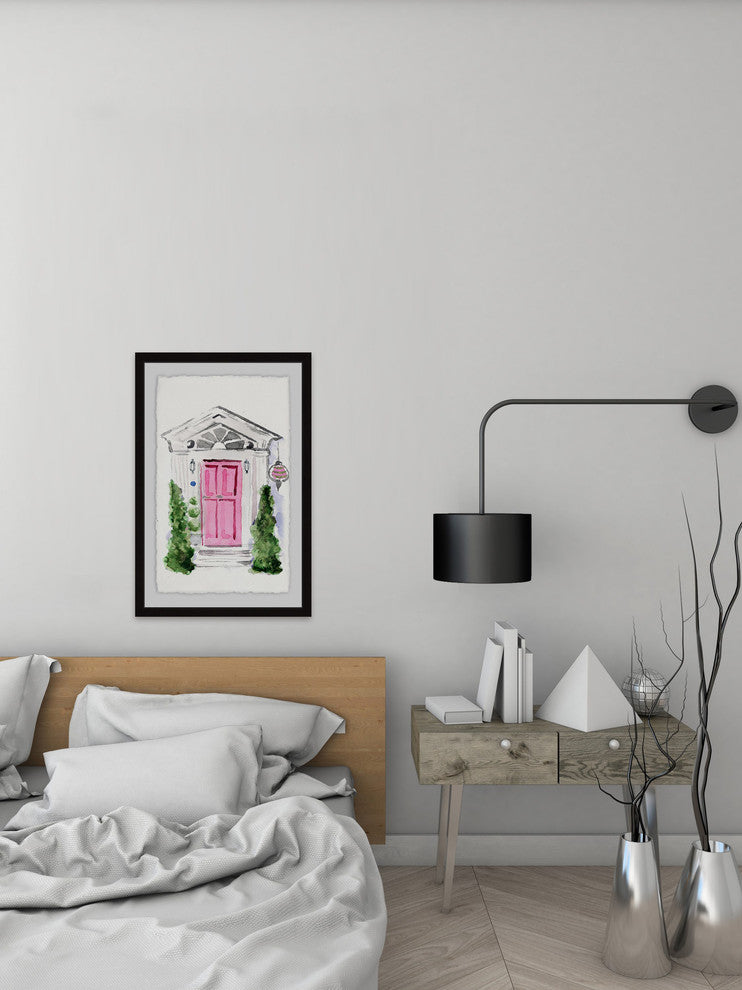 "Pink Door" Framed Painting Print, 24"x36"