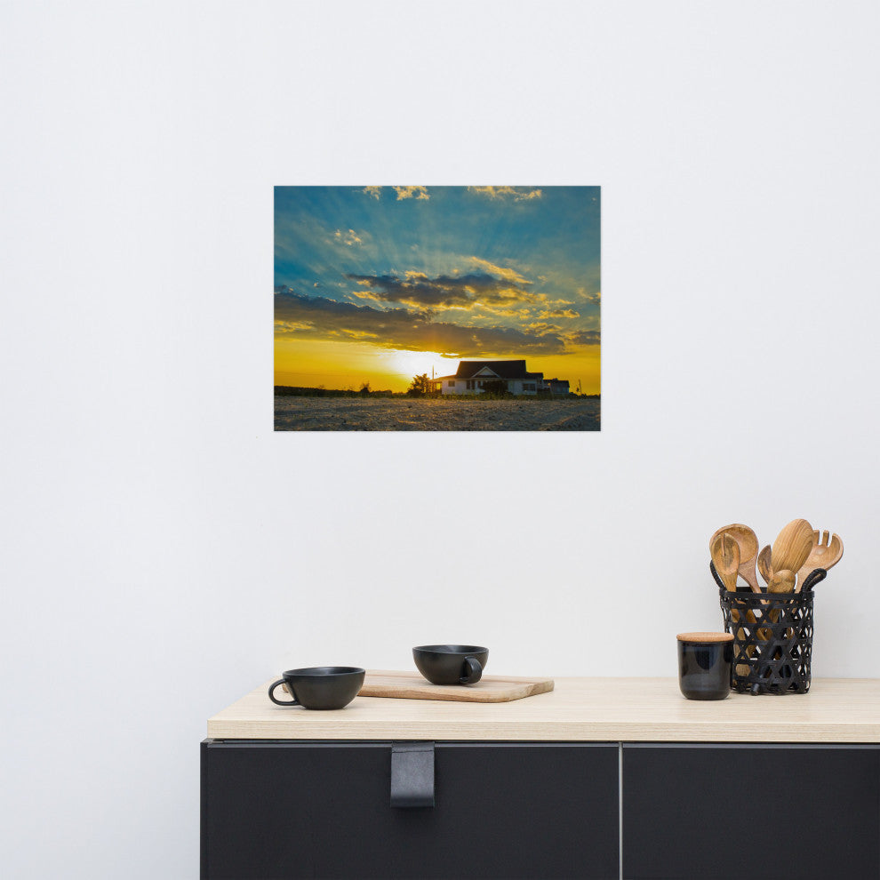Sunset at Bowers Landscape Photo, Coastal Unframed Wall Art Print, 18" X 24"