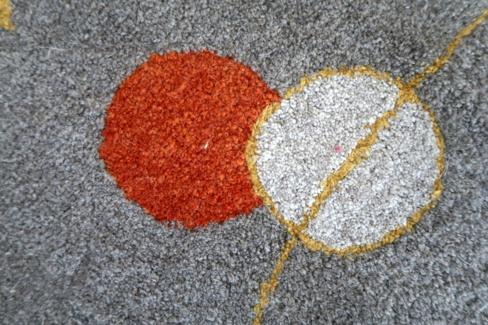 Handmade Contemporary ORA French Hooked Rug 3'x4.7', 91cmx145cm, 2021