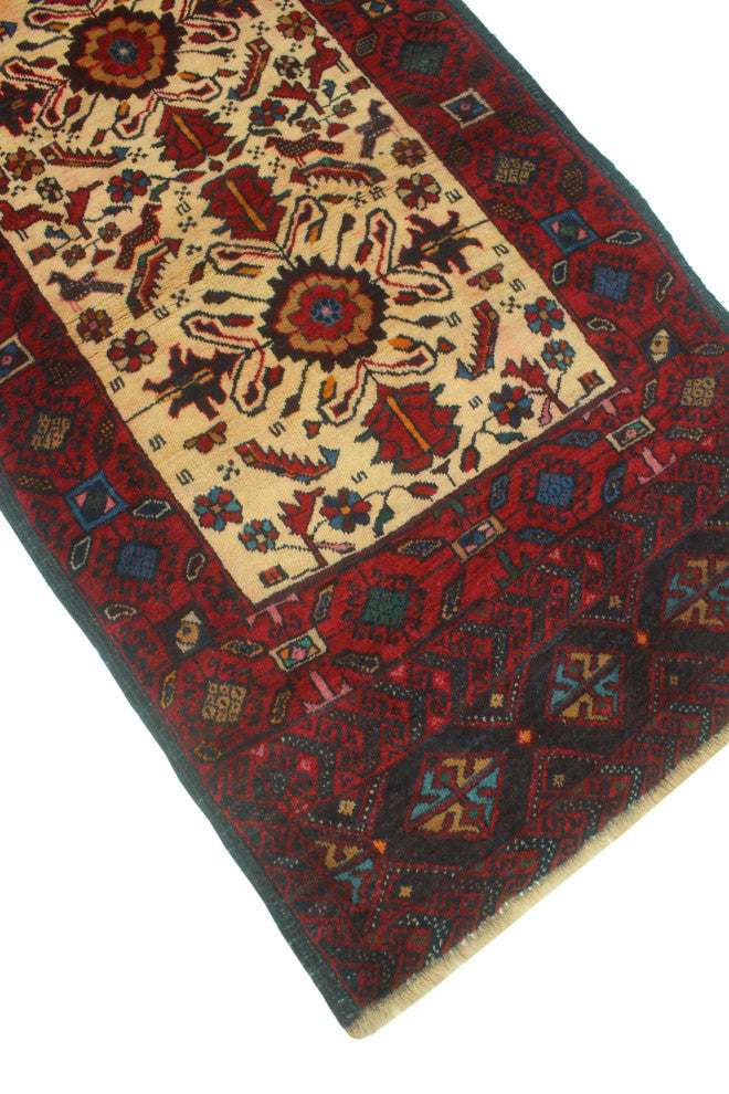 Fine Vintage Distressed Anuj Beige/Red Rug, 2'7x5'4