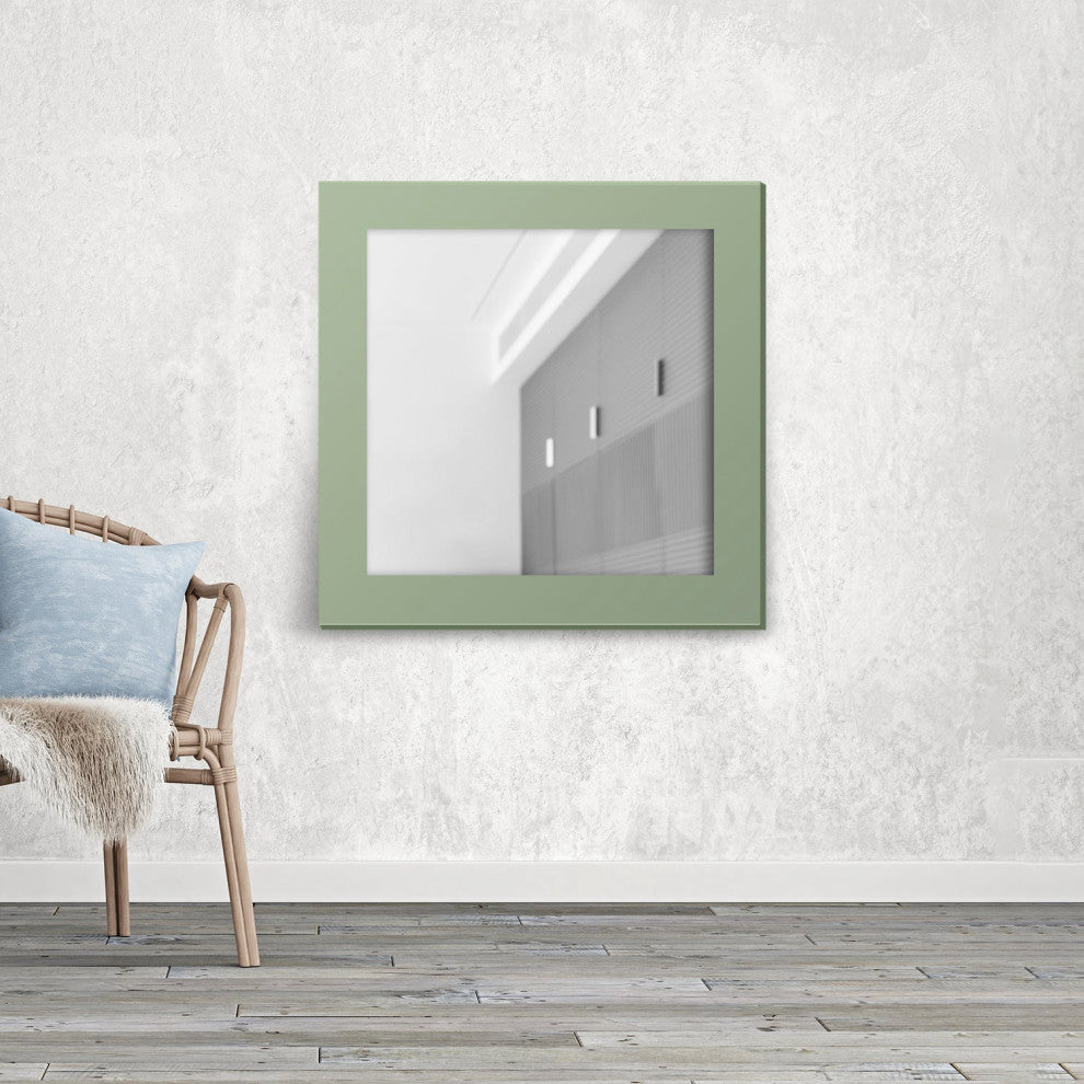 36"x36" Pop of Color Wall/Floor Mirror Art, Sage Green