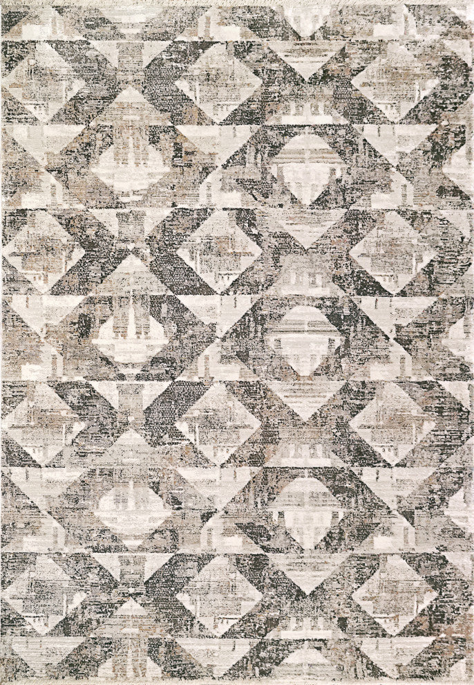 Dynamic Rugs Refine Shrink Poly Area Rug, Beige Cream Slate, 7'x9'6"