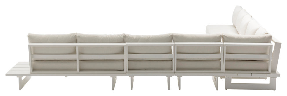 Maldives Cream Water Resistant Fabric Outdoor Patio Modular Sectional
