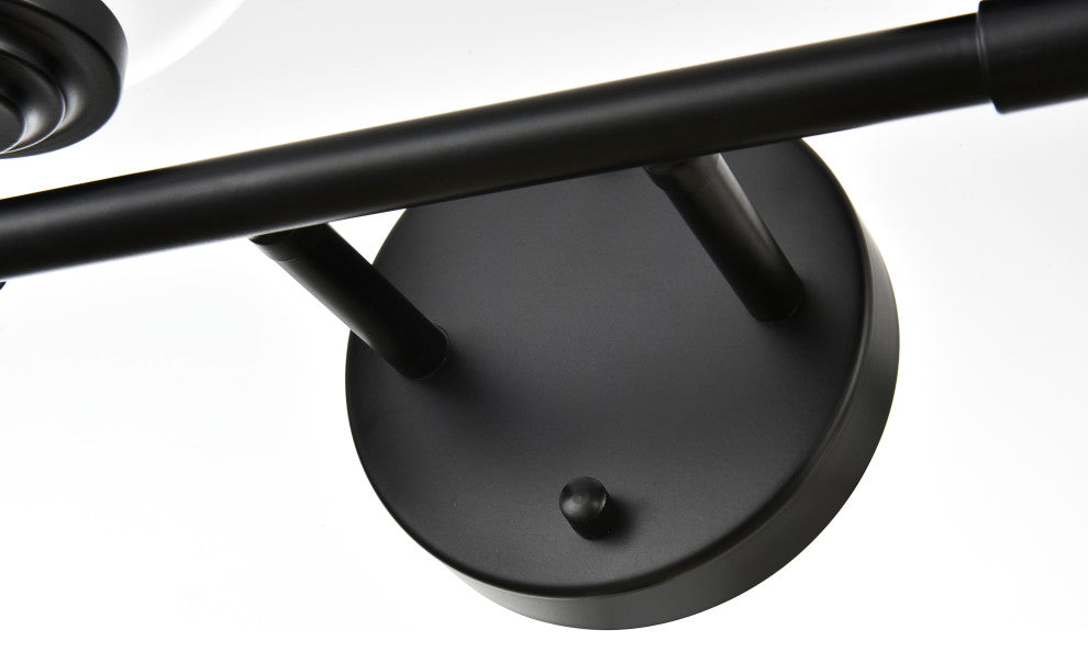 4 Light Black And Clear Bath Sconce
