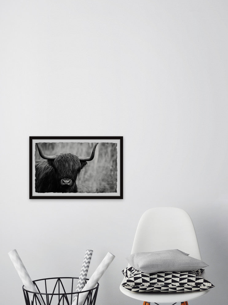 "Angus the Highland Cow" Framed Painting Print, 18x12