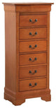 Glory Furniture Louis Phillipe 7 Drawer Lingerie Chest in Oak