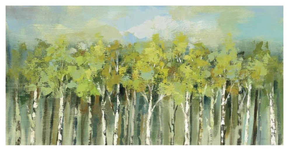 "April Tree Tops" Digital Paper Print by Silvia Vassileva, 74"x38"