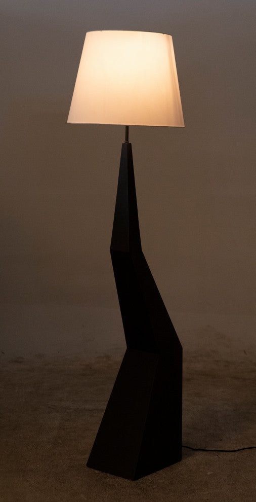 Rhombus Floor Lamp With Shade, Black Metal