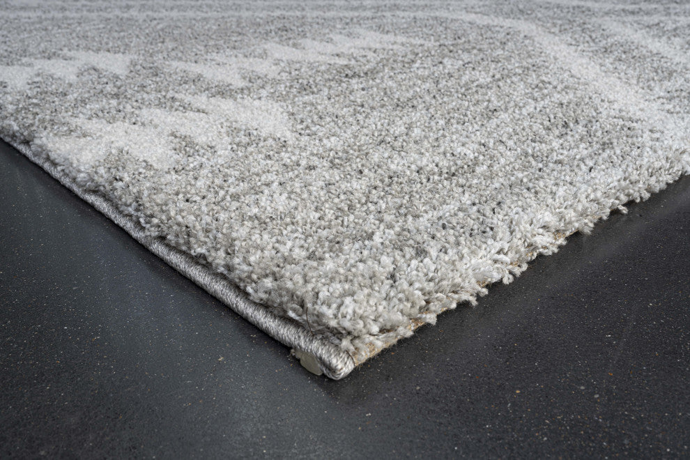 Granada Galen Gray and Ivory Olefin Shag Area Rug