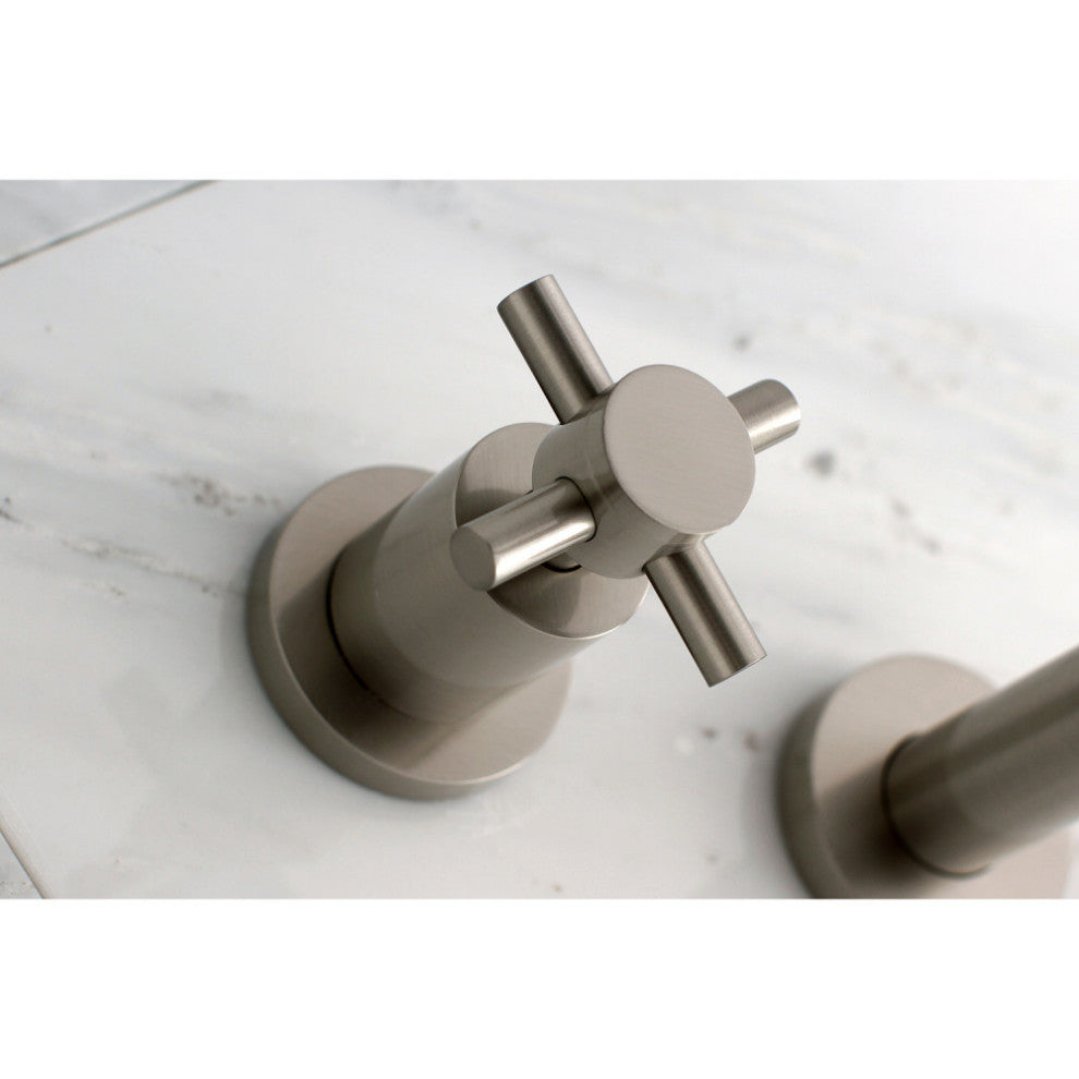 KS8028DX Two-Handle Wall Mount Tub Faucet, Brushed Nickel