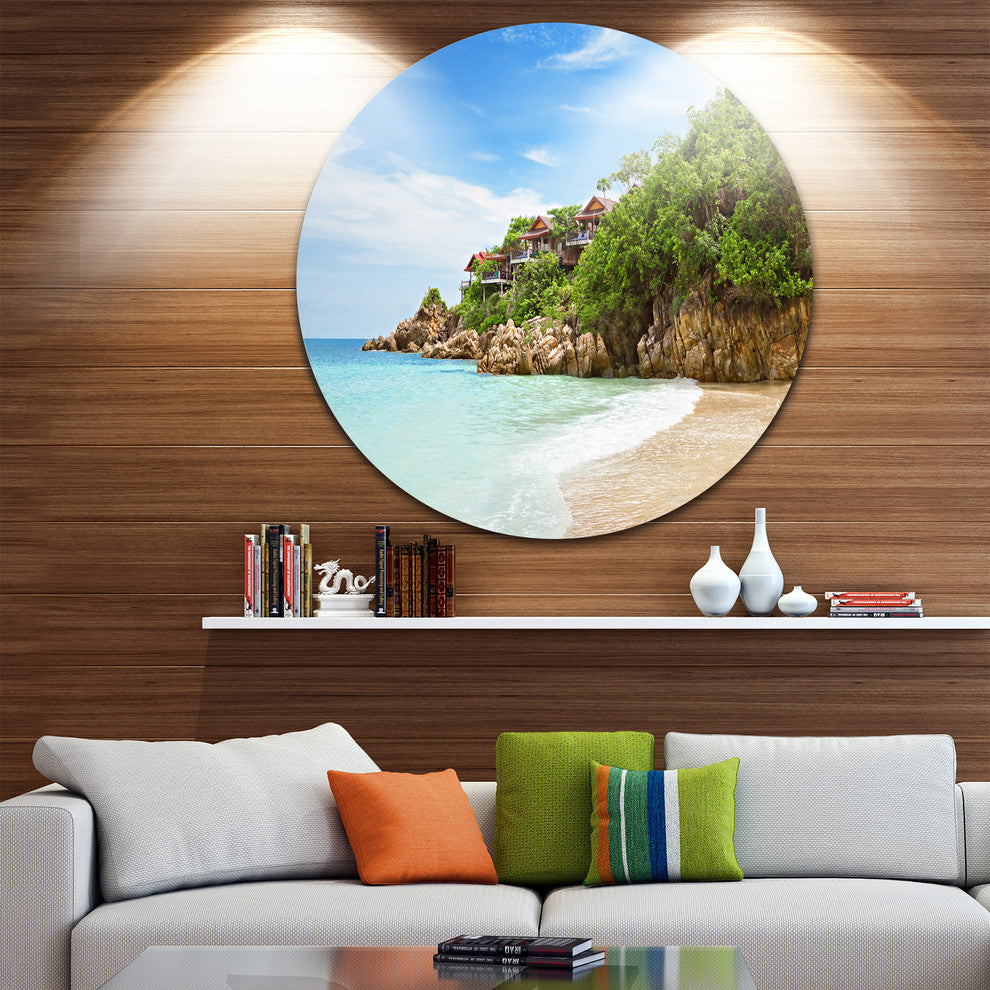 Resorts On The Rock, Seashore Round Wall Art, 38"