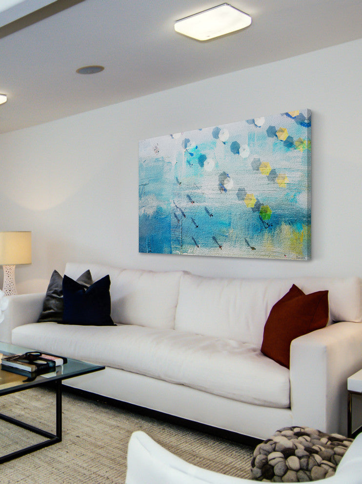"Shadows on The Beach" Painting Print on Wrapped Canvas, 18"x12"